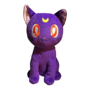 New Sailor Moon 14" Luna Cat Clever Idiot Purple Standing Cat Plush